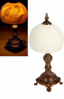 Настольная лампа с керамическим абажуром "Ангелы" 